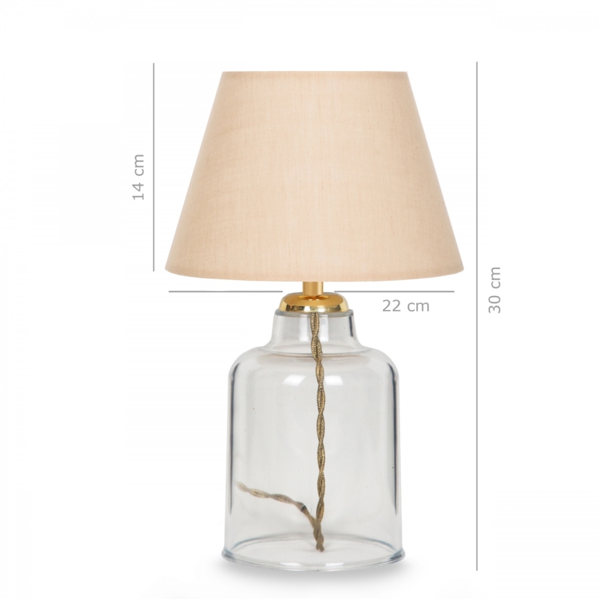 Lampada da tavolo AYD 1xE27/40W/230V beige/trasparente
