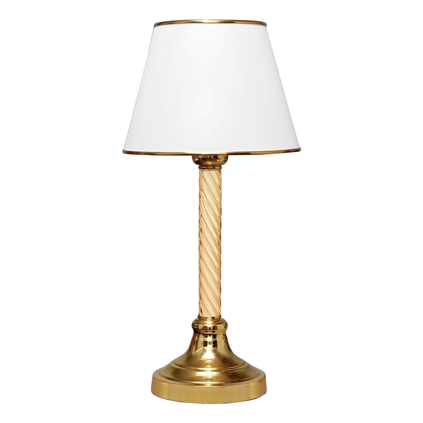 Lampada da tavolo AYD 1xE27/40W/230V bianca/oro
