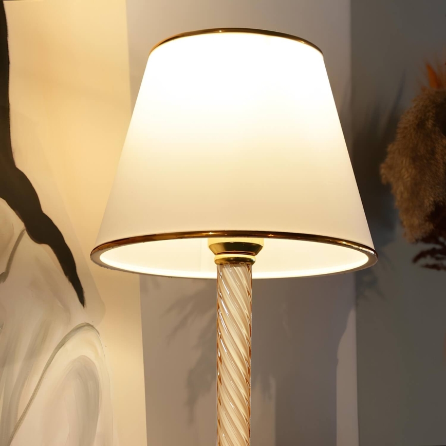 Lampada da tavolo AYD 1xE27/40W/230V bianca/oro