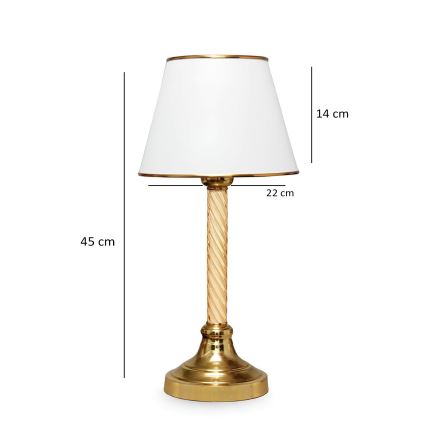 Lampada da tavolo AYD 1xE27/40W/230V bianca/oro
