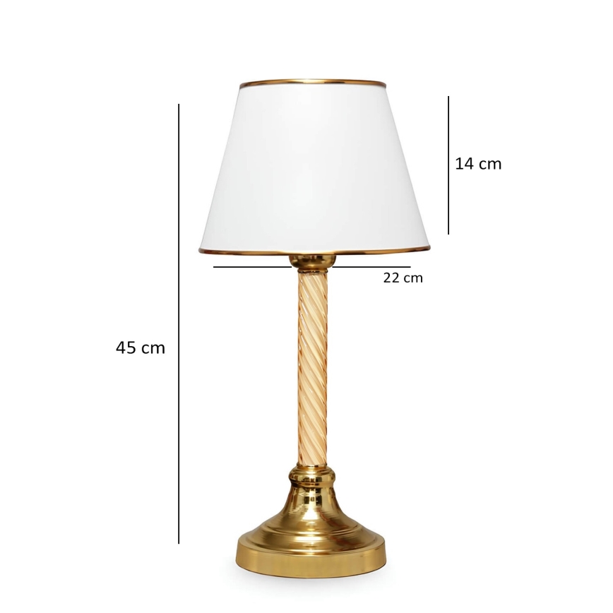Lampada da tavolo AYD 1xE27/40W/230V bianca/oro