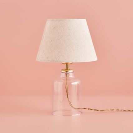 Lampada da tavolo AYD 1xE27/40W/230V crema/trasparente