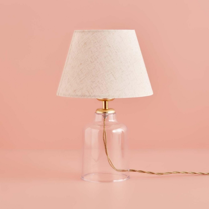 Lampada da tavolo AYD 1xE27/40W/230V crema/trasparente