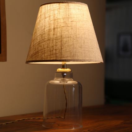 Lampada da tavolo AYD 1xE27/40W/230V crema/trasparente
