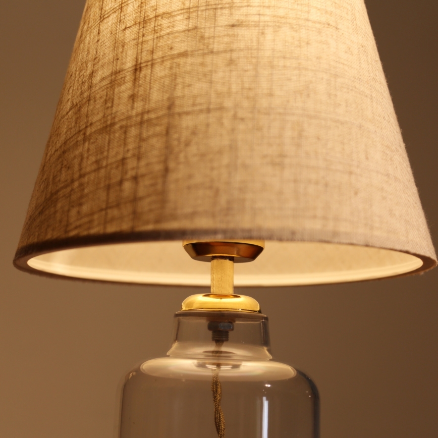Lampada da tavolo AYD 1xE27/40W/230V crema/trasparente