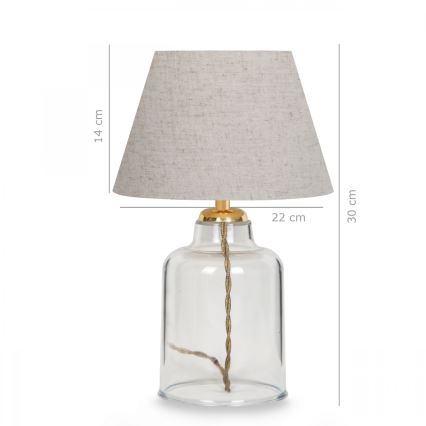 Lampada da tavolo AYD 1xE27/40W/230V crema/trasparente