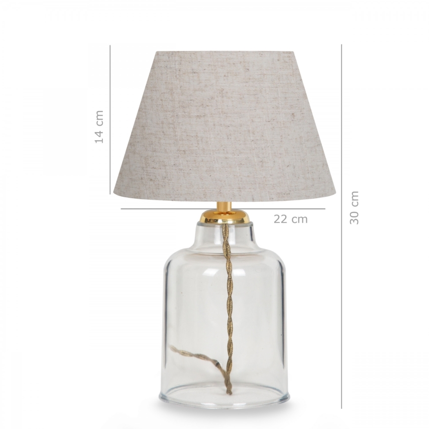 Lampada da tavolo AYD 1xE27/40W/230V crema/trasparente