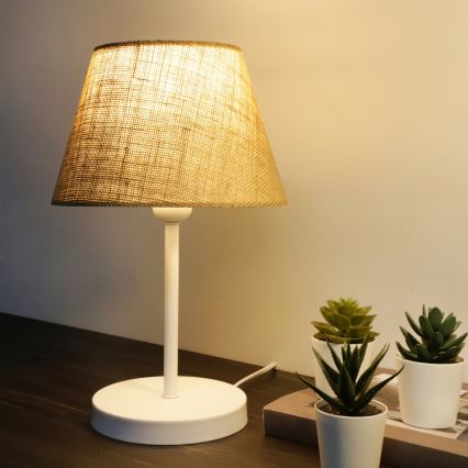 Lampada da tavolo AYD 1xE27/40W/230V marrone/bianca