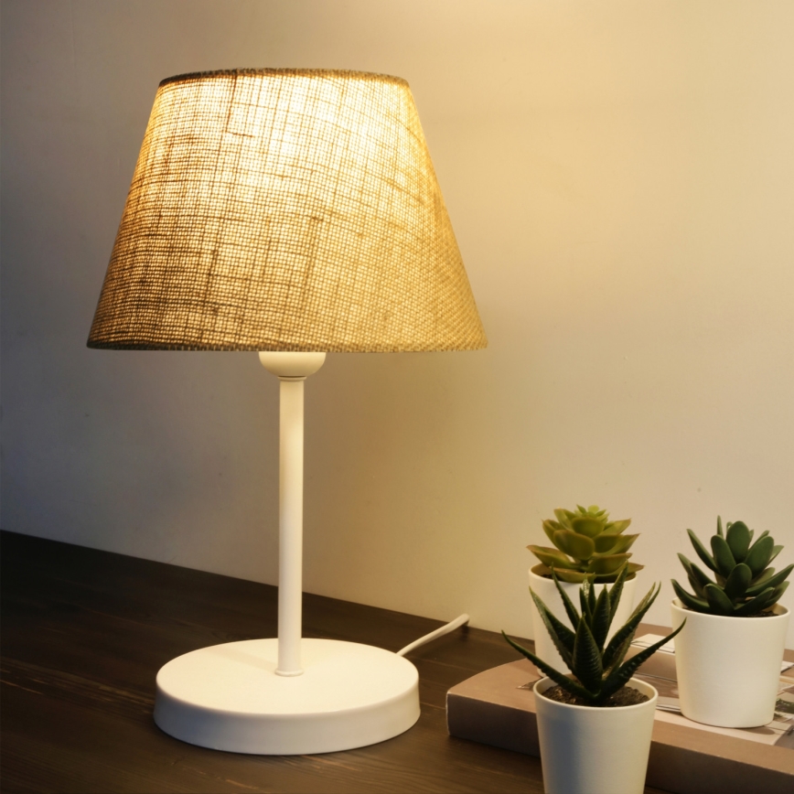 Lampada da tavolo AYD 1xE27/40W/230V marrone/bianca