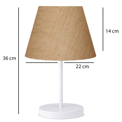 Lampada da tavolo AYD 1xE27/40W/230V marrone/bianca