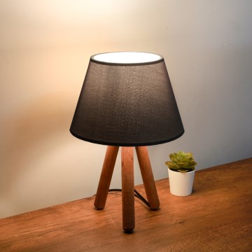 Lampada da tavolo AYD 1xE27/40W/230V marrone/nera