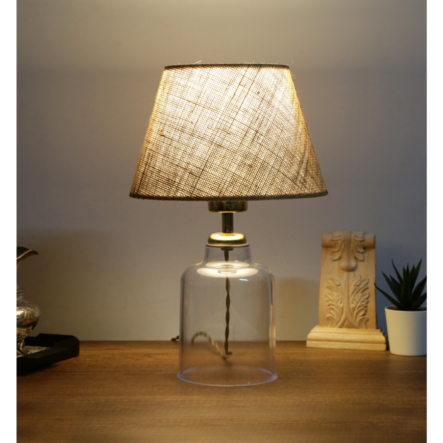 Lampada da tavolo AYD 1xE27/40W/230V marrone/trasparente