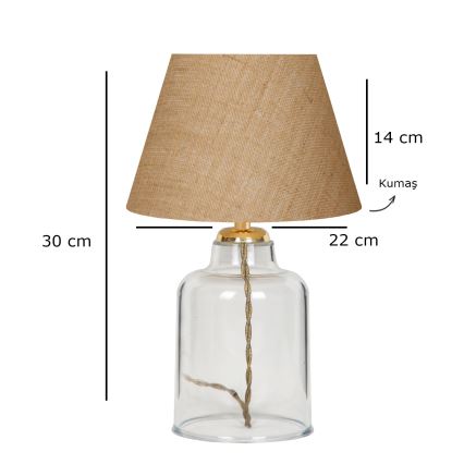 Lampada da tavolo AYD 1xE27/40W/230V marrone/trasparente