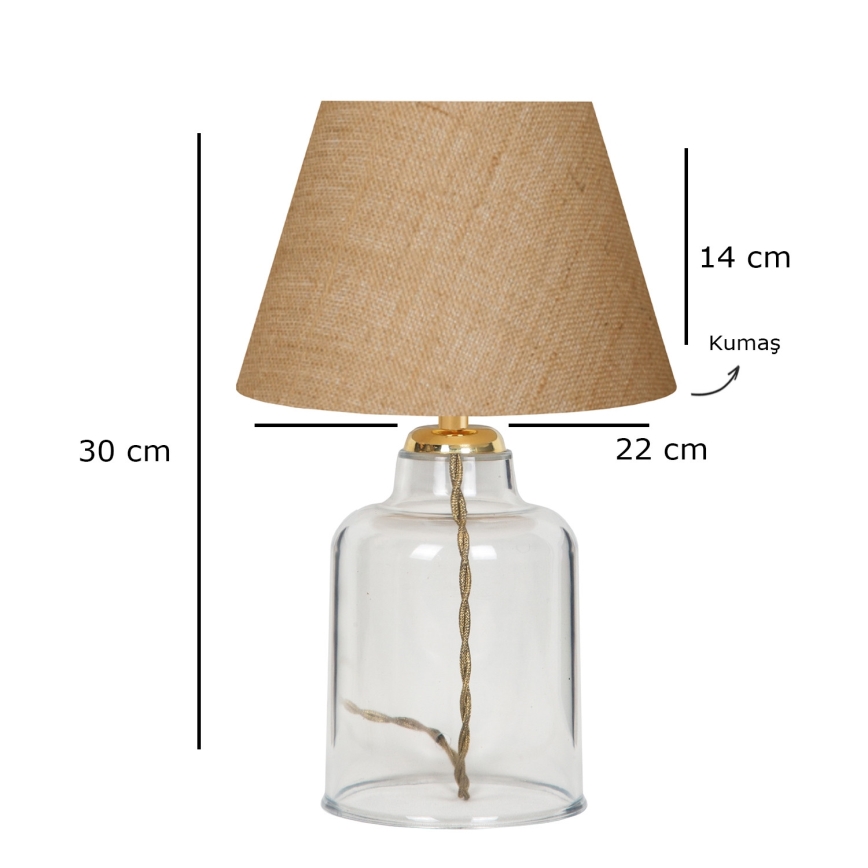 Lampada da tavolo AYD 1xE27/40W/230V marrone/trasparente
