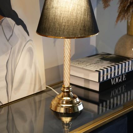 Lampada da tavolo AYD 1xE27/40W/230V nera/oro