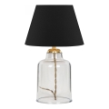 Lampada da tavolo AYD 1xE27/40W/230V nera/trasparente