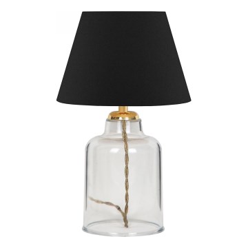 Lampada da tavolo AYD 1xE27/40W/230V nera/trasparente
