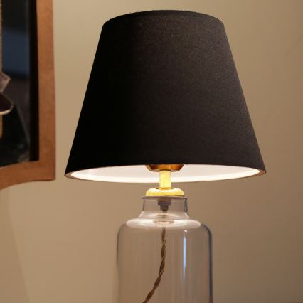 Lampada da tavolo AYD 1xE27/40W/230V nera/trasparente