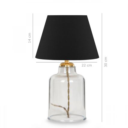 Lampada da tavolo AYD 1xE27/40W/230V nera/trasparente