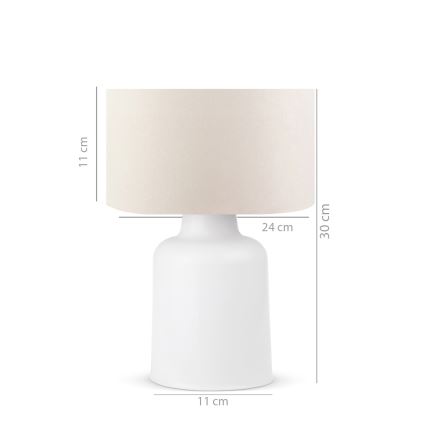 Lampada da tavolo AYD 1xE27/60W/230V beige/bianca