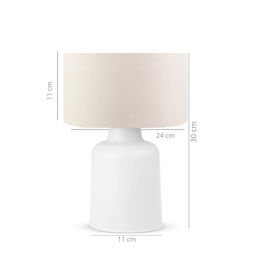 Lampada da tavolo AYD 1xE27/60W/230V beige/bianca