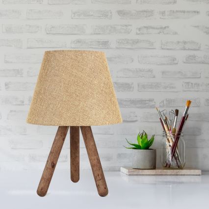 Lampada da tavolo AYD 1xE27/60W/230V beige/marrone