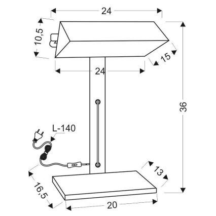 Lampada da tavolo BANKIER 1xE14/40W/230V