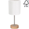 Lampada da tavolo BENITA 1xE27/60W/230V 30 cm bianco/quercia – FSC certificato