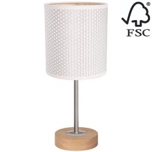 Lampada da tavolo BENITA 1xE27/60W/230V 30 cm color crema/quercia – FSC certificato