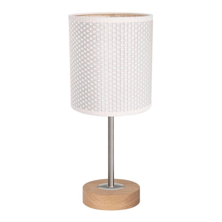 Lampada da tavolo BENITA 1xE27/60W/230V 30 cm color crema/quercia