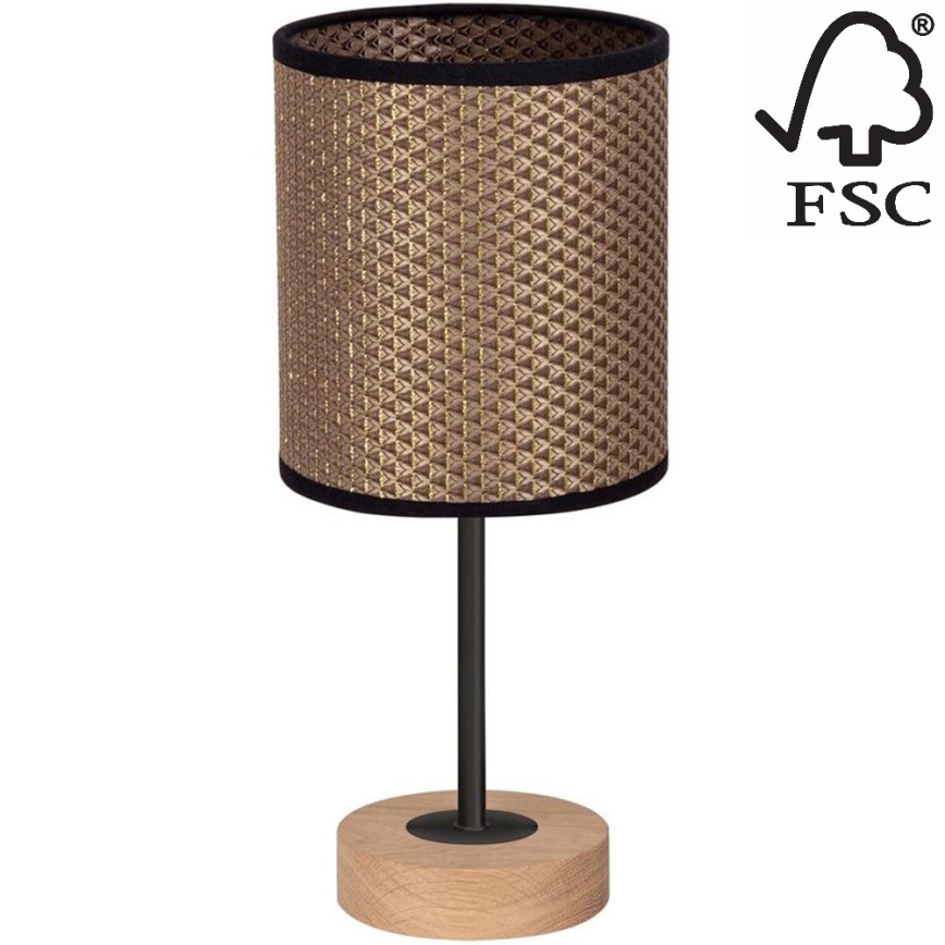 Lampada da tavolo BENITA 1xE27/60W/230V 30 cm marrone/quercia – FSC certificato