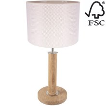 Lampada da tavolo BENITA 1xE27/60W/230V 48 cm color crema/quercia – FSC certificato