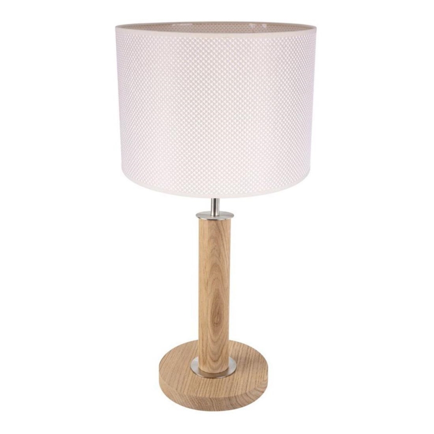 Lampada da tavolo BENITA 1xE27/60W/230V 48 cm crema/rovere