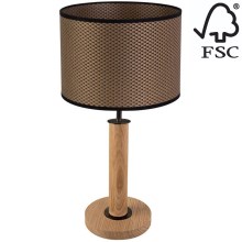 Lampada da tavolo BENITA 1xE27/60W/230V 48 cm marrone/quercia – FSC certificato