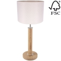 Lampada da tavolo BENITA 1xE27/60W/230V 61 cm color crema/quercia – FSC certificato
