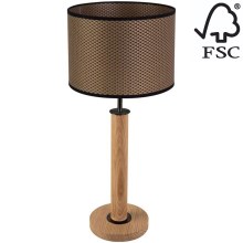 Lampada da tavolo BENITA 1xE27/60W/230V 61 cm marrone/quercia – FSC certificato