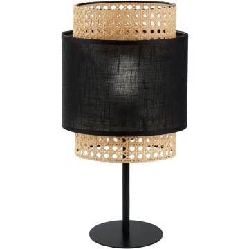 Lampada da tavolo BOHO 1xE27/15W/230V nera/rattan