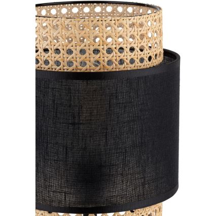 Lampada da tavolo BOHO 1xE27/15W/230V nera/rattan
