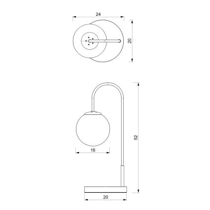 Lampada da tavolo CAMBRIDGE 1xE14/60W/230V nero/ottone