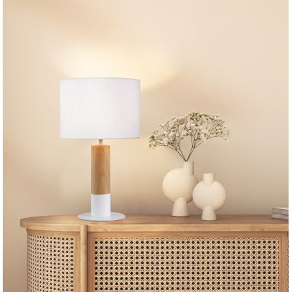 Lampada da tavolo CARROL 1xE27/40W/230V bianca/marrone