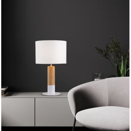 Lampada da tavolo CARROL 1xE27/40W/230V bianca/marrone