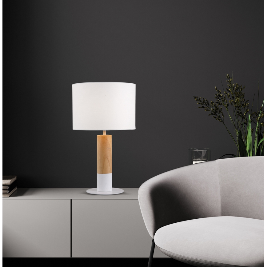 Lampada da tavolo CARROL 1xE27/40W/230V bianca/marrone