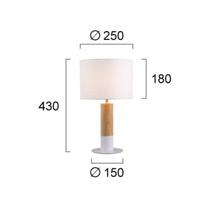 Lampada da tavolo CARROL 1xE27/40W/230V bianca/marrone