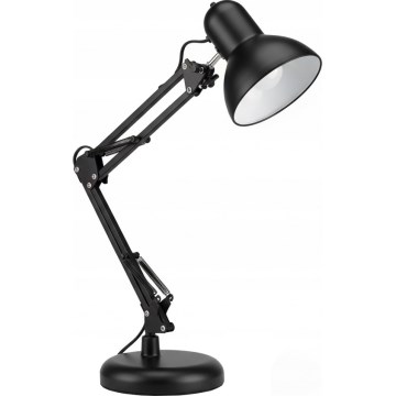 Lampada da tavolo con clip 2 in 1, 1xE27/60W/230V, nera