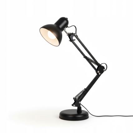 Lampada da tavolo con clip 2 in 1, 1xE27/60W/230V, nera
