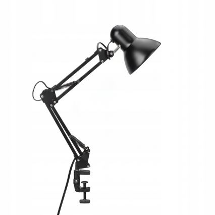 Lampada da tavolo con clip 2 in 1, 1xE27/60W/230V, nera