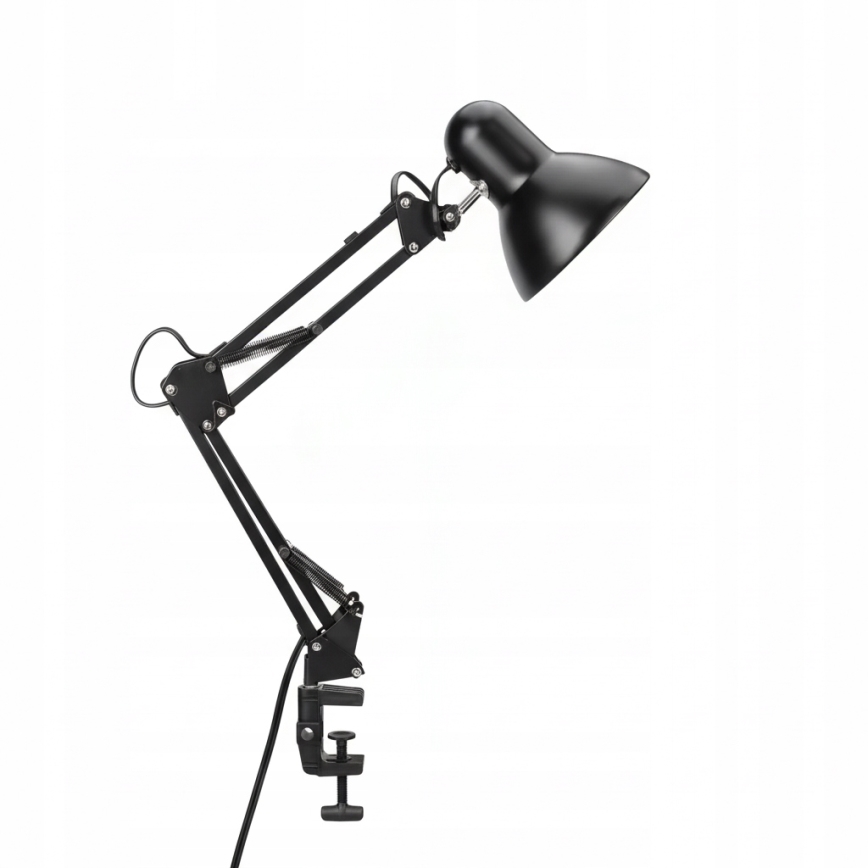 Lampada da tavolo con clip 2 in 1, 1xE27/60W/230V, nera