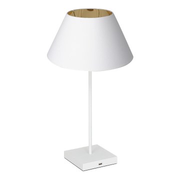 Lampada da tavolo con connettore USB 1xE27/60W/230V bianca