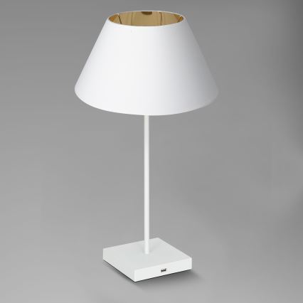 Lampada da tavolo con connettore USB 1xE27/60W/230V bianca