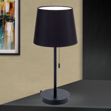 Lampada da tavolo con porta USB LUDWIG 1xE27/40W/230V 50 cm nero